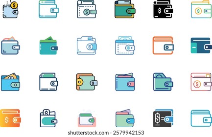 Wallet icon design set on white