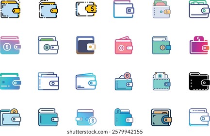 Wallet icon design set on white