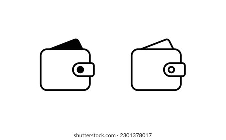 Diseño de icono de cartera con ilustración de fondo blanco