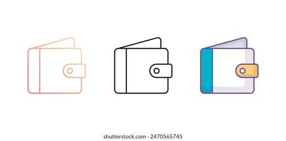 Wallet icon design with white background stock illustration