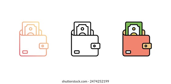 Wallet icon design with white background stock illustration