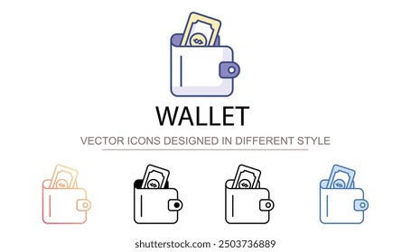 Diseño de icono de la cartera con fondo blanco