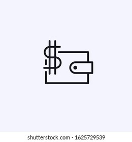 Wallet icon with a dollar symbol on it.