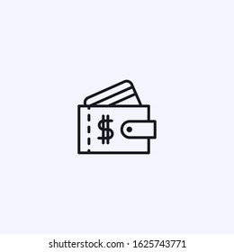 Wallet icon with a dollar from which a bank card comes out