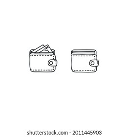 Wallet Icon, Doodle Wallet Icon Png, Finance, Money Related Icons.