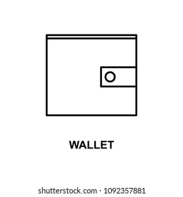 wallet icon. Element of simple web icon with name for mobile concept and web apps. Thin line wallet icon can be used for web and mobile on white background