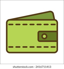 Wallet Icon, Filled line icon vector illustration. For Online store marketplace or ecommerce shop flat vector icon. Simple icon for template and modern design style for web site and mobile app. EPS10