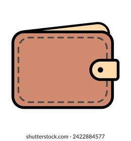 Wallet icon, finance flat symbol, economy deposit cash vector illustration sign .