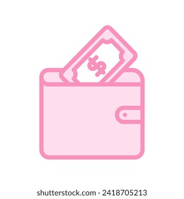 Wallet icon, finance, money, payment, cash duotone line icon, editable vector icon, pixel perfect, illustrator ai file