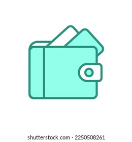 wallet icon. flat business, shopping, wallet and saving vector. flat style - stock vector.	