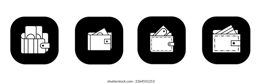 Icono de cartera en plano. Un diseño de cartera. Vector de material.