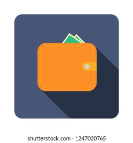 wallet icon. flat design style. vector illustration