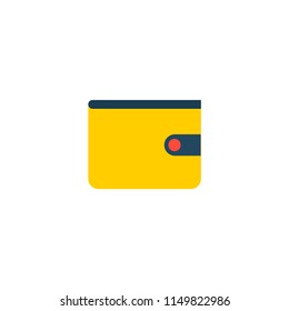 Wallet icon flat element. Vector illustration of wallet icon flat isolated on clean background for your web mobile app logo design.