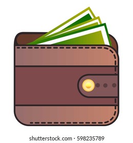 Wallet icon. Flat illustration of wallet vector icon for web