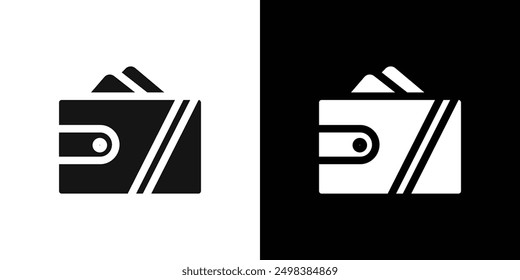 Wallet icon flat line symbol set.
