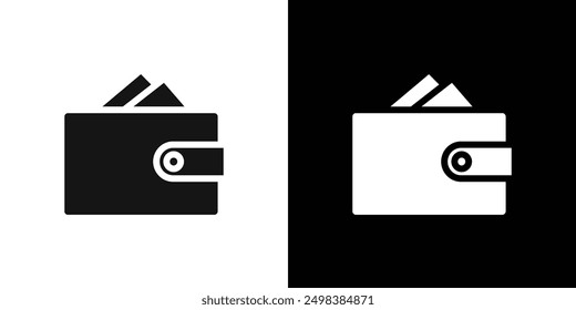 Symbol für die digitale Brieftasche, flache Linie, Symbol-Set.