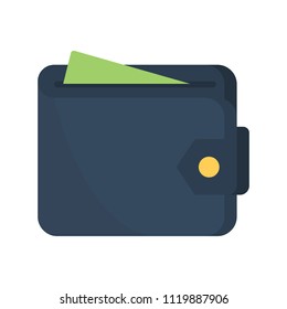 wallet icon in flat style isolated vector illustration on white transparent background