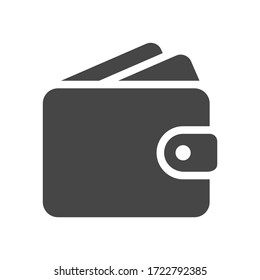 Icono de billetera en estilo plano aislado en fondo blanco. Símbolo de billetera para el diseño de su sitio web, logotipo, aplicación, UI. Ilustración del vector, EPS10.