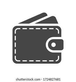 Wallet Icon in flat style isolated on white background. Wallet symbol for your web site design, logo, app, UI. Vector illustration, EPS10.