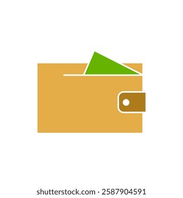 wallet icon, flat style pictogram icon, simple for mobile app ui or ux, sign logo symbol design vector illustration, isolated on white