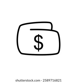 wallet icon, flat style pictogram icon, simple for mobile app ui or ux, sign logo symbol design vector illustration, isolated on white