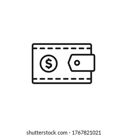 Wallet icon flat vector illustration