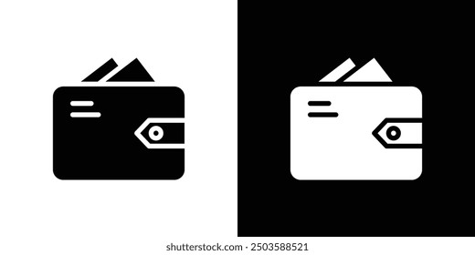 Wallet icon Flat vector set outline