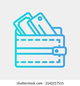Icono de cartera en estilo de gradiente sobre el viernes negro, uso para presentación de aplicación móvil del sitio web