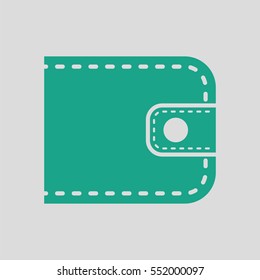 Wallet icon. Gray background with green. Vector illustration.