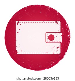 Wallet icon. Grunge style stamp.