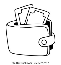 Wallet icon in hand drawn style 
