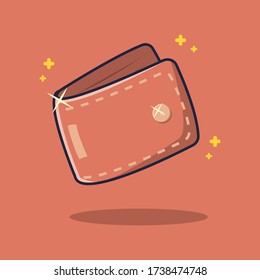 wallet icon illustration with flat style. Finance vector for web,landing page, stickers, and background