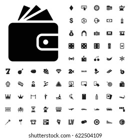 Wallet icon illustration isolated vector sign symbol. casino icons vector set. on white background