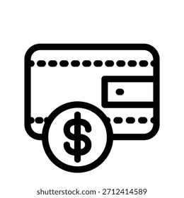 Plantilla de diseño de Vector de ilustración de icono de billetera