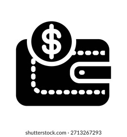 Plantilla de diseño de Vector de ilustración de icono de billetera