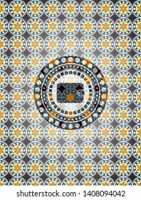 wallet icon inside arabesque style badge. arabic decoration.