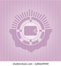wallet icon inside badge with pink background