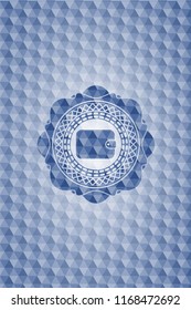 wallet icon inside blue hexagon emblem.