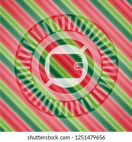 wallet icon inside christmas emblem.