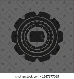 wallet icon inside dark badge or emblem