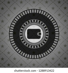 wallet icon inside dark emblem
