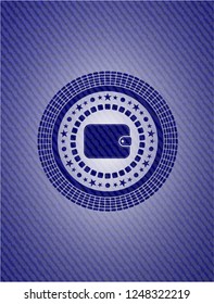 wallet icon inside denim background