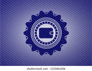 wallet icon inside emblem with jean high quality background
