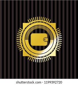 wallet icon inside gold shiny badge