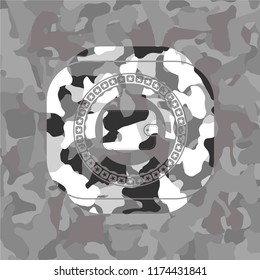 wallet icon inside grey camouflage texture