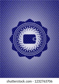 wallet icon inside jean background
