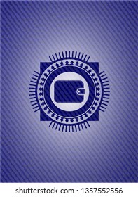 wallet icon inside jean background