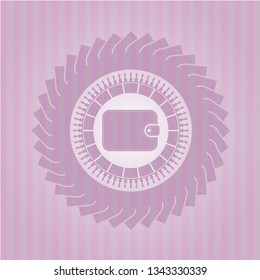 wallet icon inside pink emblem. Vintage.
