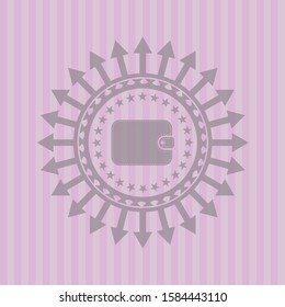 wallet icon inside pink icon or emblem