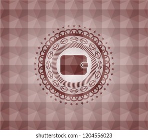 wallet icon inside red badge with geometric pattern. Seamless.